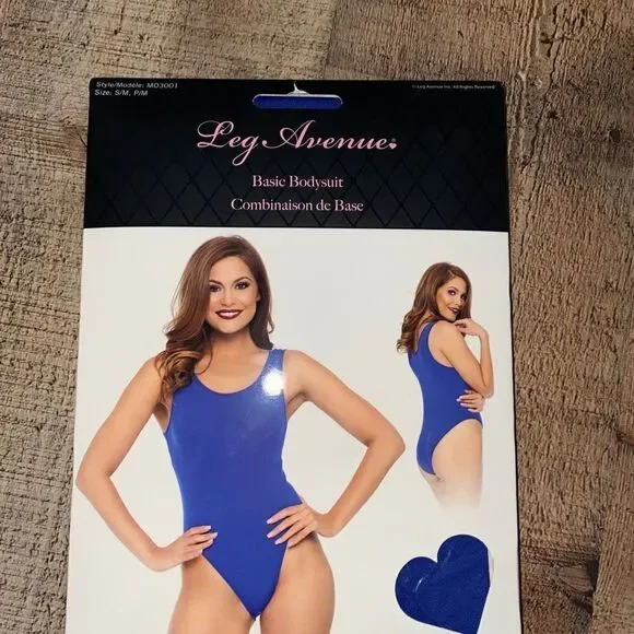 Brand New Basic Sleeveless Bodysuit Leg Avenue Blue S/M - Picture 4 of 7